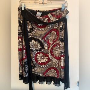 Wrapper Paisley Skirt Red and Black